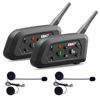 Picture of EJEAS V6 Motorcycle Bluetooth Headset, 2 Riders 1200M Motorcycle Intercom Helmet Communication System with Noise Reduction and Bluetooth 5.1 for Motorcycling Skiing and Climbing (2 Pack)