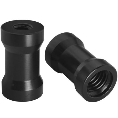 Picture of LUORNG 2PCS Tripod Light Stand Adapter 1/4 to 3/8 Female to Female Screw Converter for Tripods Monopods Rail Systems Light Stands Ball Head Flash Trigger Receivers Black Color