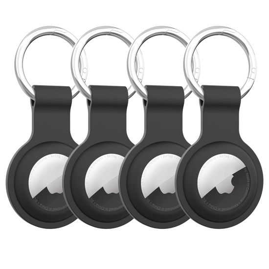 Picture of AirTag Holder AirTag Case Keychain Air Tag Holder, Silicone AirTags Key Ring Cases Tags Chain Apple GPS Item iTag Finders Accessories 4 Pack