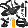 Picture of SHOOT 10-in-1 Accessory Kit for GoPro Accessories,Action Camera Accessories for GoPro Hero13 12 11 10 9 8 7 6 5 4 3+ 3 Hero Session 5 Black AKASO EK7000 Apeman SJ4000 5000 6000 DBPOWER AKASO