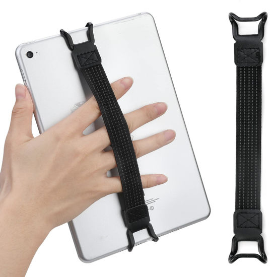 Picture of Jawfait 2 Pack Security Tablets Hand Strap Holder for Tablet PC, 7.6''-11'' Handle Grip High-Elasticity Bands, One-Handed Operation No-Dropping Strap Compatible with iPad/Air Kindle eReaders (Black)