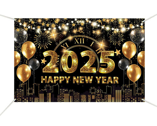 Picture of 2025 Happy New Year Banner XtraLarge(72x44 Inch), Happy New Year Decorations,2025 Firework New Years Backdrop Decor, Happy New Year Backdrop, New Years Eve Party Supplies 2025