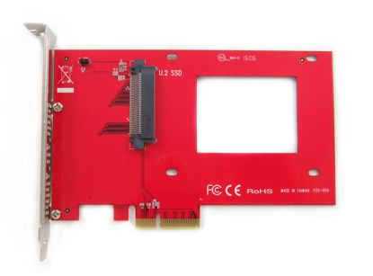 Picture of Ableconn PEXU2-132 NVMe 2.5-inch U.2 (SFF-8639) SSD PCIe 4.0 x4 Carrier Adapter Card - for 2.5-inch U.2 NVMe SSD - U.2 to PCIe - PCIe Adapter for U.2 Drive