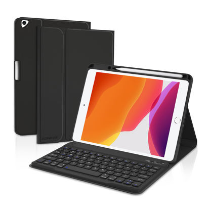 Picture of BOBOLEE 9th Generation Keyboard Case for iPad 10.2 Inch 8th 7th (2021/2020/2019) - Pro 10.5 inch Air 3rd 2017 2019, Wireless Detachable Removable Magnetic Cover Shell with Pen Holder, Black
