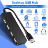 Picture of USB Hub,USB Splitter,USB 4-Port Extender Multiport USB Adapter 1 in 4 Out USB Expander for Charging/Data Sync Compatible with PC, Laptop, PS4, Mac Mini, MacBook, Surface Pro, More, USB2.0 Hub Under $5