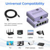 Picture of Ethernet Splitter 1 to 4 1000Mbps, LAN Splitter High Speed RJ45 Port Internet Splitter for Cat 5/5e/6/7/8 Cable, Ethernet Router Switch for PC/Laptop/TV (4 Devices Networked Simultaneously)