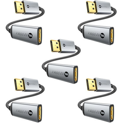 Picture of Warrky 4K DisplayPort to HDMI Adapter 5 Pack,[Metal Case, Gold-Plated Pins] Uni-Directional Display Port (DP) to HDMI Monitor Converter 1080P@120Hz Compatible for HP, AMD, NVIDIA. Male to Female.