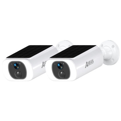 Picture of ANRAN 2K Solar Security Camera Wireless Outdoor, Forever Power with Built-in Solar Panel, WiFi Home Security Cameras, 2-Way Audio, PIR Detection, Color Night Vision, Works with Alexa, C3 2-Cam Pack