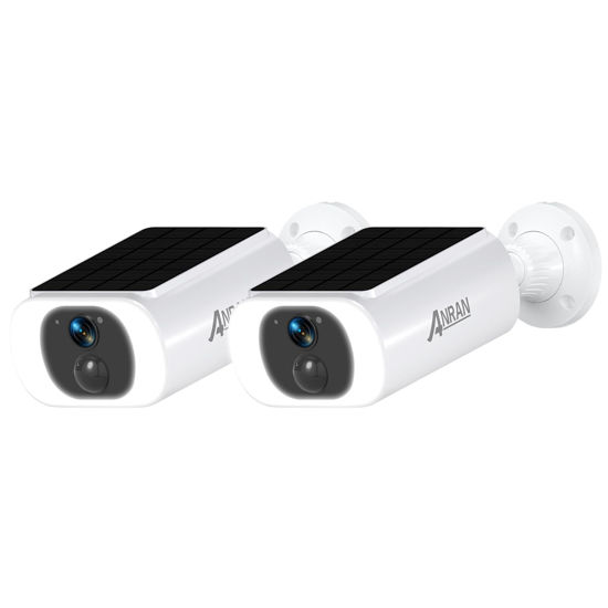 Picture of ANRAN 2K Solar Security Camera Wireless Outdoor, Forever Power with Built-in Solar Panel, WiFi Home Security Cameras, 2-Way Audio, PIR Detection, Color Night Vision, Works with Alexa, C3 2-Cam Pack