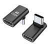 Picture of AreMe 90 Degree USB-C Male to Female Adapter, 2 Pack Right Angle 100W Type-C Adapter Extender for Steam Deck, ROG Ally, Switch, Notebook Computers, Tablet and Mobile Phones (Black)