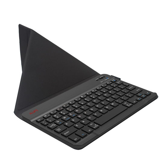 Picture of ALLIFE Universal Ultra Light Slim Portable Wireless Bluetooth 3.0 Keyboard for iOS iPad iPad Air, Pro, Mini, Android, Windows Tablets PC Smartphone with Protection Case Stand
