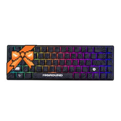 Picture of Higround Trailhead 65% Mechanical USB Wired Gaming Keyboard, TTC Linear Custom Switches, Programable RGB, Hot-Swappable, Deep Thock Creamy Sounding PC Keyboard, Pre-lubed (BLACKICE)