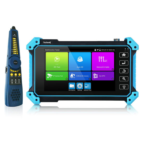 Picture of Rsrteng IP Camera Tester with Cable Tracer, IPC-5100C Plus 8MP AHD CVI TVI CVBS IP Camera Test 4K HD Display Video Monitor 5inch IPS Touch Screen IPC Tester Support POE PTZ WiFi RS485 HDMI & VGA