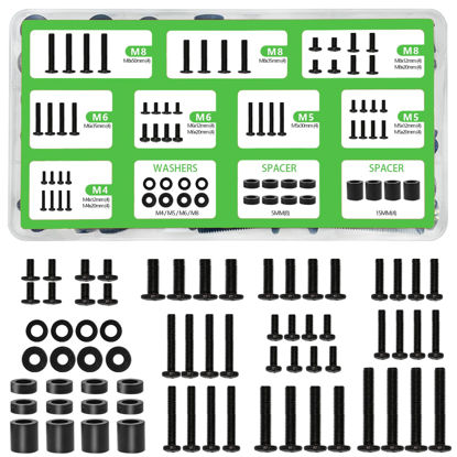 Picture of Nuyoah TV Mounting Screws with Organizer Box - Universal TV Mount Screws Hardware Kit Includes M4 M5 M6 M8 Replacement TV Screws, Washers and Spacers, Works with Any TV up to 80inches