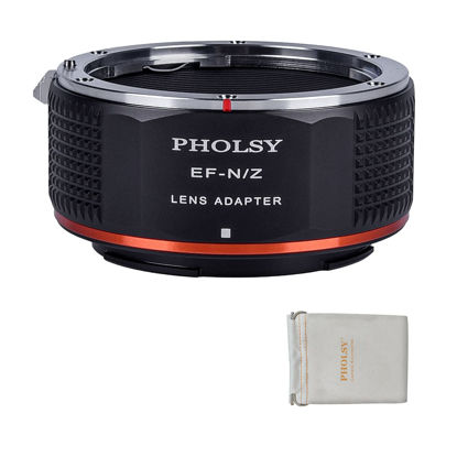 Picture of PHOLSY Lens Mount Adapter Manual Focus for Canon EOS EF Mount Lens to Nikon Z Mount Camera Body Compatible with Nikon Z fc, Z30, Z9, Z8, Z6, Z7, Z5, Z50, Z6II, Z7II, EF to Nikon Z, EOS to Nikon Z