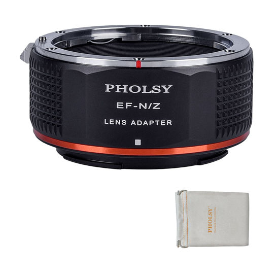 Picture of PHOLSY Lens Mount Adapter Manual Focus for Canon EOS EF Mount Lens to Nikon Z Mount Camera Body Compatible with Nikon Z fc, Z30, Z9, Z8, Z6, Z7, Z5, Z50, Z6II, Z7II, EF to Nikon Z, EOS to Nikon Z