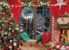 Picture of Dudaacvt 7x5ft Christmas Window Backdrop for Photography Winter Merry Xmas Tree Background Snow Holiday Photobooth Portrait Party Banner Festival Photo Studio Props Supplies