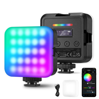 Picture of NEEWER RGB62 Magnetic RGB Video Light with Upgraded APP Control, 360° Full Color LED Camera Light with 3 Cold Shoes CRI97+ 2500K-8500K 17 Scenes 2000mAh Rechargeable Portable Photography Lighting