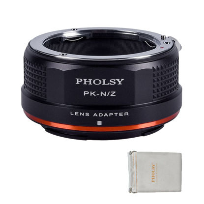 Picture of PHOLSY Lens Mount Adapter Compatible with Pentax K PK Lens to Nikon Z Mount Camera Body Compatible with Nikon Z fc, Z30, Z9, Z8, Z6 II, Z7 II, Z6, Z7, Z5, Z50
