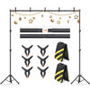 Picture of Backdrop Stand 10×8ft (H×W) Adjustable Backdrop Support Ground Kit Photography Photo Shoot Backdrop Stand for Parties with Sandbags, Spring Clips, Carrying Bag