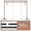 Picture of Backdrop Stand 10×8ft (H×W) Adjustable Backdrop Support Ground Kit Photography Photo Shoot Backdrop Stand for Parties with Sandbags, Spring Clips, Carrying Bag