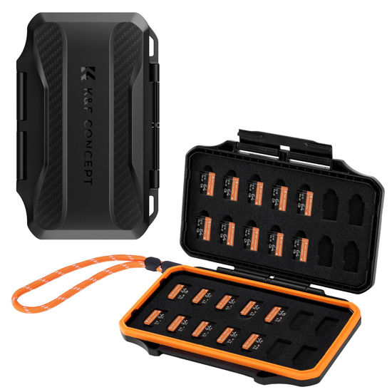 Picture of K&F Concept 28 Slots Micro SD Card Case,Water-Resistant Anti-Shock Anti-Dust TF Card Holder,Micro SD/Micro SDHC/Micro SDXC Card Box Organizer Storage