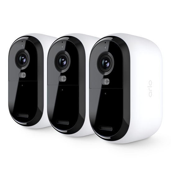 Picture of Arlo Essential Outdoor HD Security Camera (2nd Generation) - 3 Pack - 1080p HD Video, Outdoor & Indoor Wireless Camera, Integrated Spotlight, Color Night Vision, DIY Setup, White - VMC2350