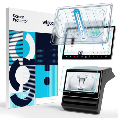 Picture of Wigoo Tesla Tesla Model X/S Accessories Screen Protector [No More Glare & Fingerprint] 9H Tempered Glass Protector for Model X(2021~2024) Model S(2021~2024) Front & Rear Screen [2-Pack]