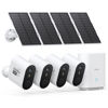 Picture of AOSU 3K/5MP Solar Security Cameras Outdoor Wireless, Ultra HD Video Home Security System 4-Cam Kit with 166° Ultra Wide Angle, Cam-to-Cam Sync, Color Night Vision, Spotlight & Siren, No Monthly Fees