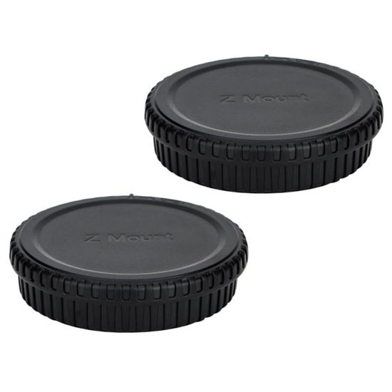 Picture of JJC 2-Pack Z Mount Body Cap & Rear Lens Cover for Nikon Z50 II Z50II Zf Zfc Z8 Z9 Z6III Z6 III II Z7II Z7 II Z6II Z5 Z50 Mirrorless Camera & Z Mount Lens, Z Mount Back Cap Cover Sensor Dust Cap Cover
