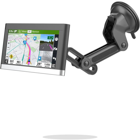 Picture of SkyTian for Garmin GPS Car Mount Replacement Sticky Suction Cup 17mm Ball Mount Long Arm Windshield Holder fit Garmin Nuvi Drive Dezl RV GPS, Black