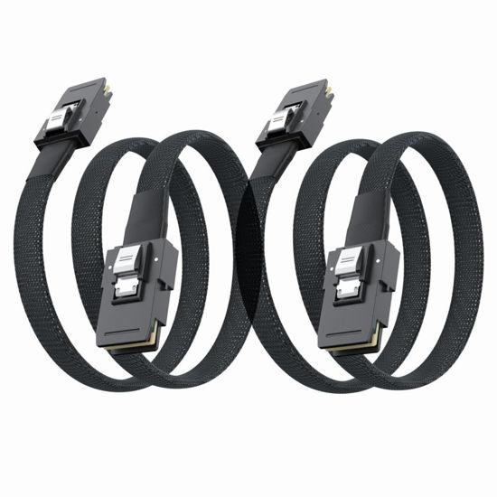 Picture of SFF-8087 to SFF-8087 6G Internal Mini SAS Cable, Compatible with PCI Express Controller or RAID, 100-Ohm, 1-m(3.3ft), 2 Pack
