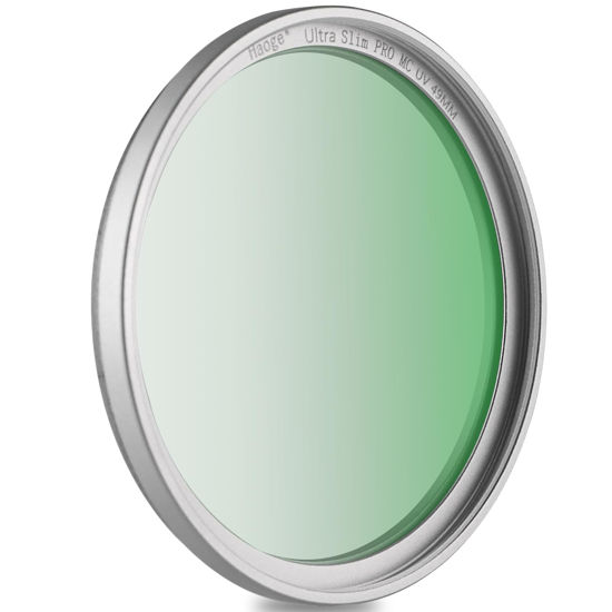 Picture of Haoge 49mm MC UV Lens Protection Filter for Sony FE 50mm 40mm 2.5G Fuji X100VI x100f X100V X100S X100T Camera Lens Optical Glass Ultra Slim 18 Multi-Layer Coatings Silver