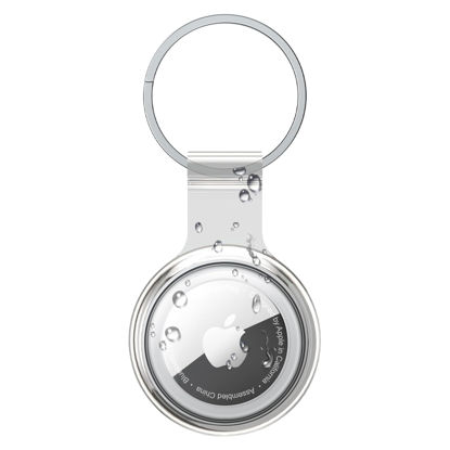 Picture of Airtag Holder Compatible with Apple AirTags, Waterproof Air tag Case Airtag Keychain Transparent Color All-Round Protection for Kids, Bags, Keys, Pets (Clear)