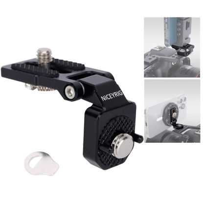 Picture of NICEYRIG Right-Angle Bracket Mini L-Shape Mounting Plate for ARRI Thread, 180 Degree Adjustment Video Accessory Expansion Mount for Camera Cheese Plate, T5 T7 SSD Holder, Field Monitor - 603