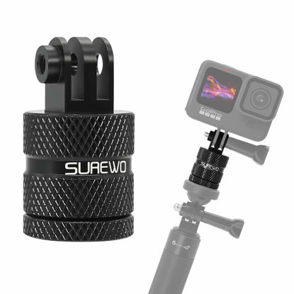 Picture of Aluminum 1/4 inch 20 Camera Mount, 360 Degree Rotation Tripod Mount Adapter Compatible with GoPro Hero 13/12 Black, Hero 11/10/9/8/7/6 Black,DJI Action4/3, Xiaoyi 4K and Other Standard 1/4 Accessories