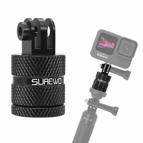 Picture of Aluminum 1/4 inch 20 Camera Mount, 360 Degree Rotation Tripod Mount Adapter Compatible with GoPro Hero 13/12 Black, Hero 11/10/9/8/7/6 Black,DJI Action4/3, Xiaoyi 4K and Other Standard 1/4 Accessories