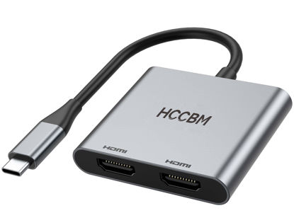 Picture of USB C to Dual HDMI Adapter, Dual Monitors Adapter USB C Adapter USB C Hub with 2 HDMI Docking Station 4K @60hz for Laptop HP Dell Surface Lenovo Thinkpad…