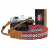 Picture of Padwa Lifestyle Speed Red Camera Strap - 1.5" Soft Cotton Rope Weave Crazy Horse Cowhide Head Camera Straps for Photographers and All Cameras,Cute Adjustable Vintage Woven Strap for Adults & Kids