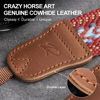 Picture of Padwa Lifestyle Speed Red Camera Strap - 1.5" Soft Cotton Rope Weave Crazy Horse Cowhide Head Camera Straps for Photographers and All Cameras,Cute Adjustable Vintage Woven Strap for Adults & Kids
