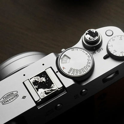 Picture of DBZZ Camera hot Shoe Cover and Shutter Buttons Soft Shutter Release Button - Compatible with Fuji xt5 xt50 xt30 xt200 xt100 xpro2 xpro3 (fsh Set)