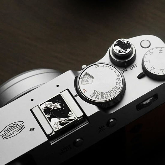 Picture of DBZZ Camera hot Shoe Cover and Shutter Buttons Soft Shutter Release Button - Compatible with Fuji xt5 xt50 xt30 xt200 xt100 xpro2 xpro3 (fsh Set)