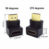 Picture of AONTOKY 6Pack 3D and 4K HDMI Angled Adapter Combo 4 Pcs 90 and 270 Degree 2 Pcs Vertical Flat Left and Right 90 Degree Male to Female HDMI Adapter TV Connector
