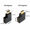 Picture of AONTOKY 6Pack 3D and 4K HDMI Angled Adapter Combo 4 Pcs 90 and 270 Degree 2 Pcs Vertical Flat Left and Right 90 Degree Male to Female HDMI Adapter TV Connector