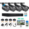 Picture of Home Security Camera System 3000TVL Surveillance DVR Kits, 4pcs Wired 5MP IP Night Vision Cameras Set with AI Motion Person Vehicle Detection, 4K NVR with 500GB Hard Drive for 24-7 Recording