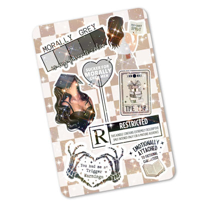 Picture of Clear Back Cover Insert for Kindle Basic 6" | Bookish Cardstock Insert for Kindle E Reader | Booktok Holographic Sticker Case Insert | Smutty Romance Book Gifts for Her | Smut Fantasy Romancy Lover