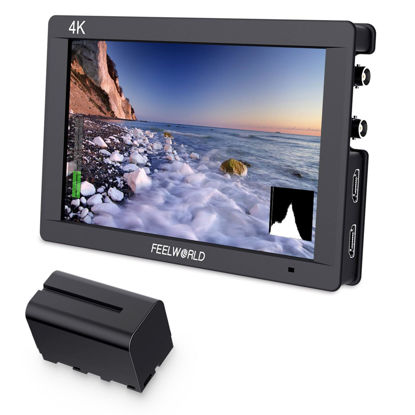 Picture of FEELWORLD FW703 7 Inch IPS 3G SDI 4K HDMI DSLR Monitor Full HD 1920x1200 On Camera Field Monitor with Histogram Include Battery