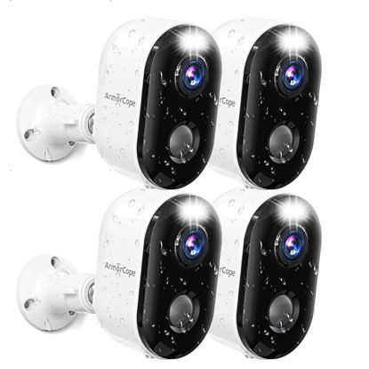 Picture of Armorcope Security Cameras Wireless Outdoor, Battery Powered 2k Color Night Vision, AI Motion Detection, IP66 Weatherproof, 2-Way Talk, SD/Cloud Storage, 2.4Ghz WiFi Cameras for Home Security