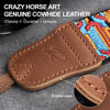 Picture of Padwa Lifestyle Camera Strap - 1.5" Crazy Horse Cowhide Head Cotton Strap,Vintage Embroidery Camera Straps for Photographers and All Cameras,Cute Adjustable Shoulder Neck Strap for Adults & Kids