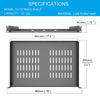Picture of QiaoYoubang 1U Universal Rack Shelf Steel, 12" Vented Cantilever Rack Tray for 19” Network Equipment Shelf Mounting, Black (12 inch)